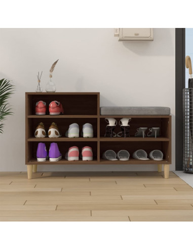Scarpiera Rovere Marrone 102x36x60 cm in Legno Multistrato