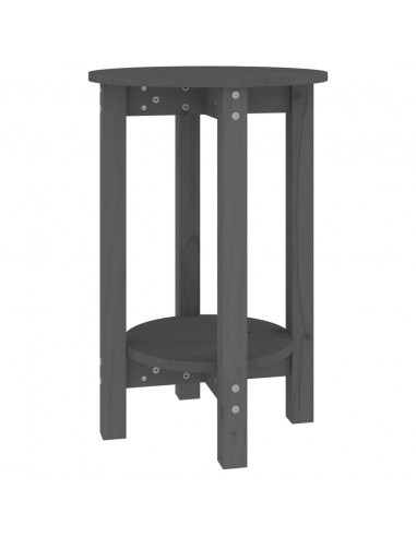Tavolino da Salotto Grigio Ø 40x60 cm in Legno Massello di Pino