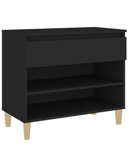 Scarpiera Nera 70x36x60 cm in Legno Multistrato