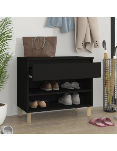 Scarpiera Nera 70x36x60 cm in Legno Multistrato