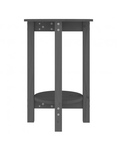 Tavolino da Salotto Grigio Ø 40x60 cm in Legno Massello di Pino