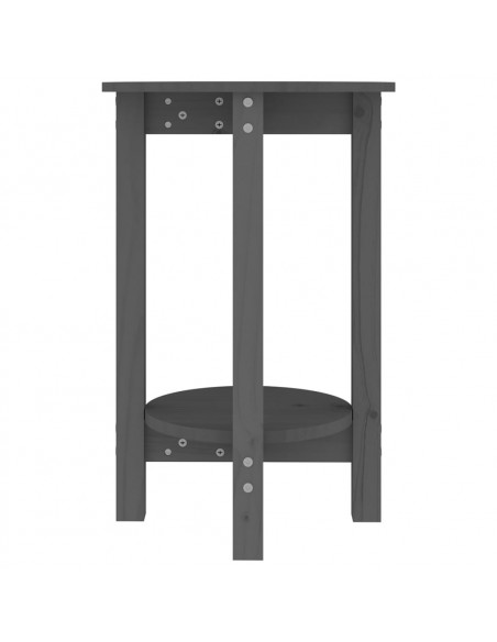 Tavolino da Salotto Grigio Ø 40x60 cm in Legno Massello di Pino