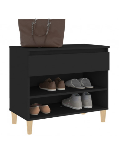 Scarpiera Nera 70x36x60 cm in Legno Multistrato