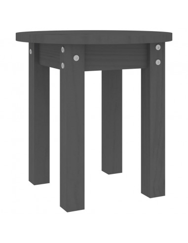Tavolino da Salotto Grigio Ø 35x35 cm in Legno Massello di Pino