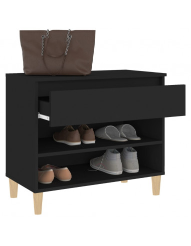 Scarpiera Nera 70x36x60 cm in Legno Multistrato