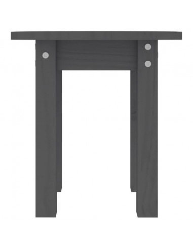 Tavolino da Salotto Grigio Ø 35x35 cm in Legno Massello di Pino
