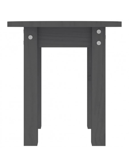 Tavolino da Salotto Grigio Ø 35x35 cm in Legno Massello di Pino