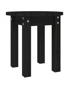 Tavolino da Salotto Nero Ø 35x35 cm in Legno Massello di Pino 2