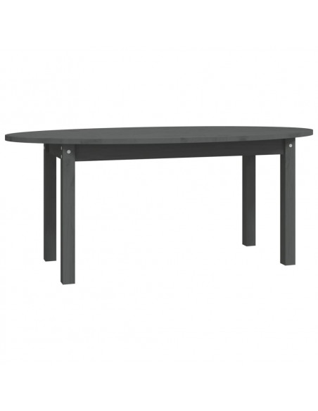 Tavolino da Salotto Grigio 110x55x45 cm Legno Massello di Pino
