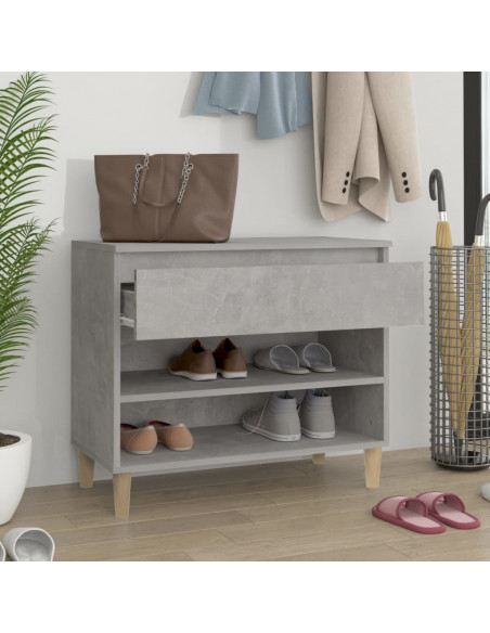 Scarpiera Grigio Cemento 70x36x60 cm in Legno Multistrato