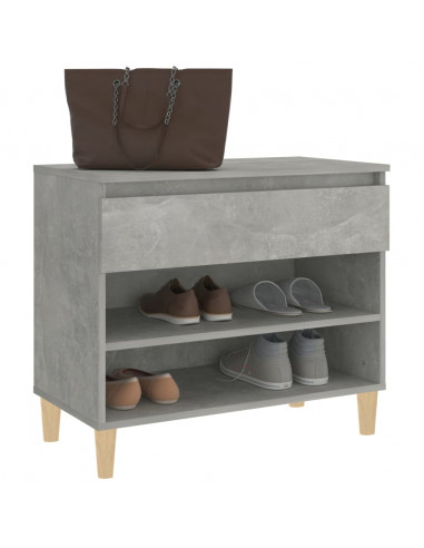 Scarpiera Grigio Cemento 70x36x60 cm in Legno Multistrato