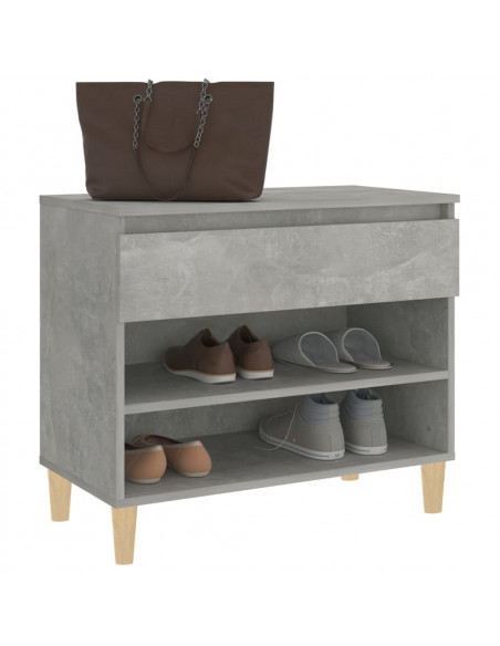 Scarpiera Grigio Cemento 70x36x60 cm in Legno Multistrato