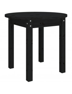 Tavolino da Salotto Nero Ø 45x40 cm in Legno Massello di Pino 2