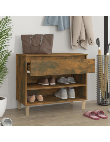 Scarpiera Rovere Fumo 70x36x60 cm in Legno Multistrato