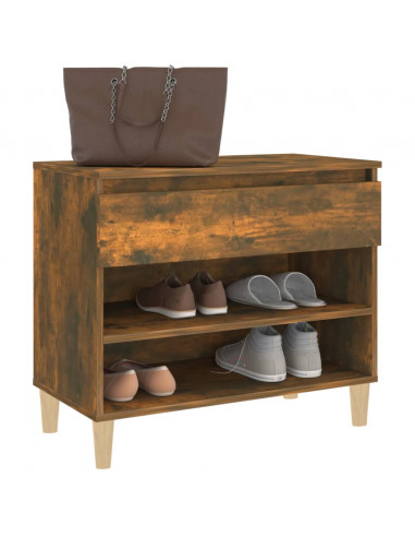 Scarpiera Rovere Fumo 70x36x60 cm in Legno Multistrato
