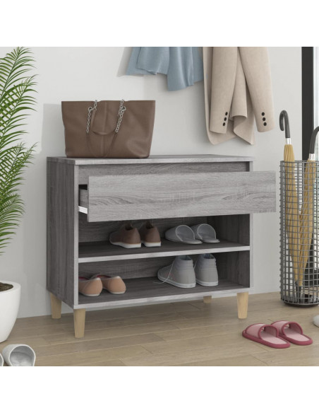 Scarpiera Grigio Sonoma 70x36x60 cm in Legno Multistrato