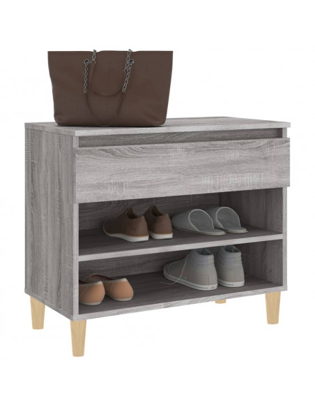 Scarpiera Grigio Sonoma 70x36x60 cm in Legno Multistrato