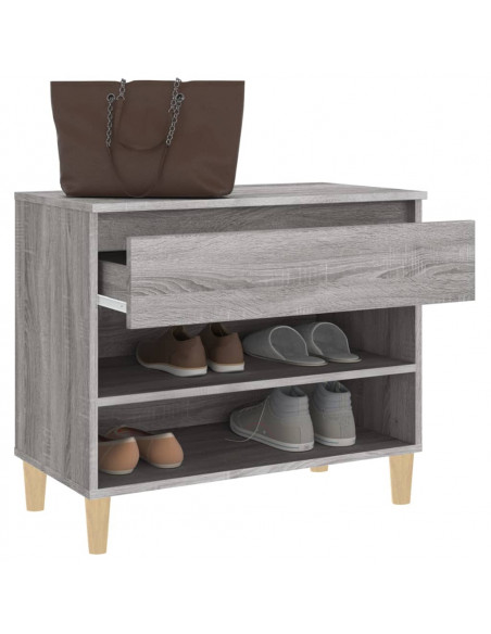 Scarpiera Grigio Sonoma 70x36x60 cm in Legno Multistrato