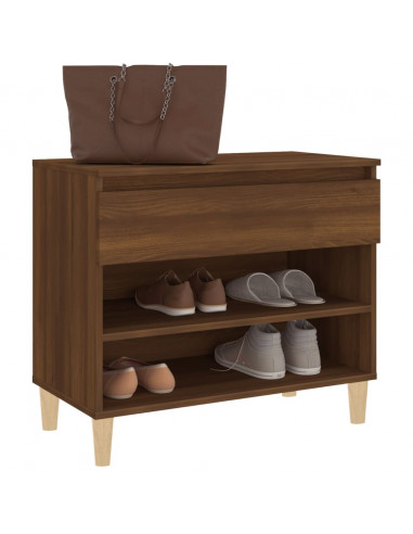 Scarpiera Rovere Marrone 70x36x60 cm in Legno Multistrato