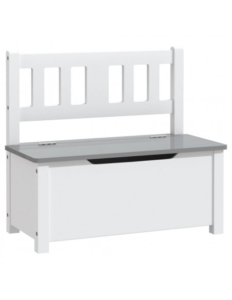 Set Tavolo e Sedie per Bambini 4 Pezzi Bianco e Grigio in MDF
