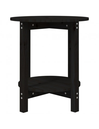 Tavolino da Salotto Nero Ø 55x60 cm in Legno Massello di Pino