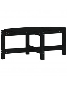 Tavolino da Salotto Nero 87x48x35 cm in Legno Massello di Pino 2