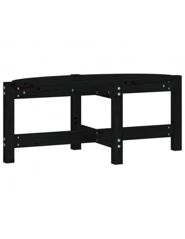 Tavolino da Salotto Nero 87x48x35 cm in Legno Massello di Pino