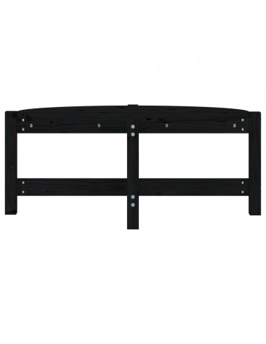 Tavolino da Salotto Nero 87x48x35 cm in Legno Massello di Pino