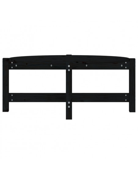 Tavolino da Salotto Nero 87x48x35 cm in Legno Massello di Pino