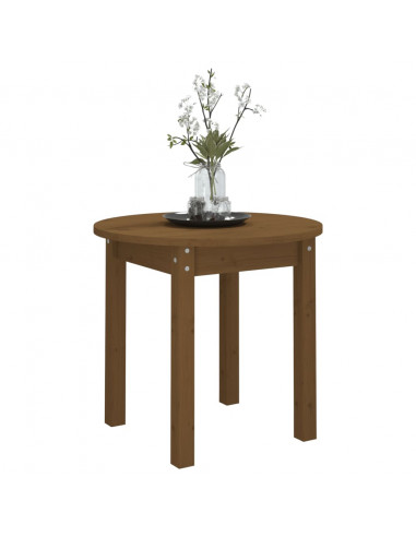 Tavolino da Salotto Miele Ø 45x40 cm in Legno Massello di Pino