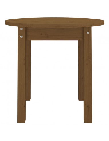 Tavolino da Salotto Miele Ø 45x40 cm in Legno Massello di Pino