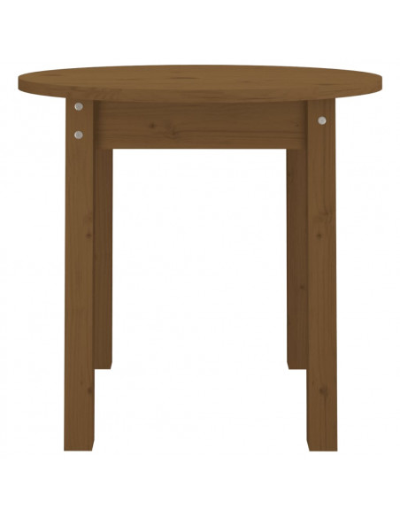 Tavolino da Salotto Miele Ø 45x40 cm in Legno Massello di Pino