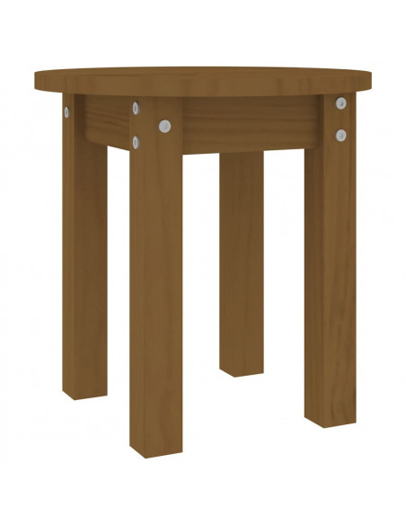 Tavolino da Salotto Miele Ø 35x35 cm in Legno Massello di Pino