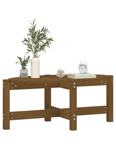 Tavolino da Salotto Miele 87x48x35 cm in Legno Massello di Pino