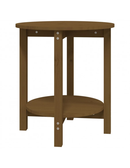 Tavolino da Salotto Miele Ø 55x60 cm in Legno Massello di Pino