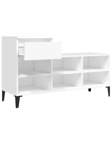 Scarpiera Bianca 102x36x60 cm in Legno Multistrato