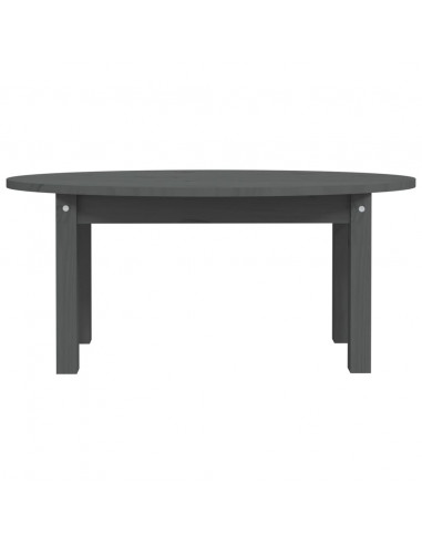 Tavolino da Salotto Grigio 80x40x35 cm Legno Massello di Pino