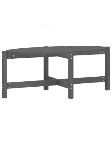 Tavolino da Salotto Grigio 118x63x45 cm Legno Massello di Pino