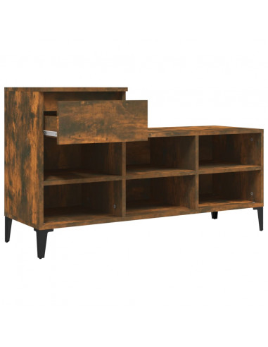 Scarpiera Rovere Fumo 102x36x60 cm in Legno Multistrato