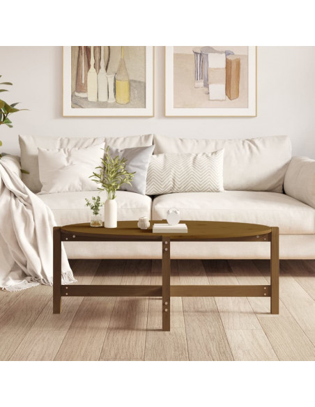 Tavolino da Salotto Miele 118x63x45cm in Legno Massello di Pino
