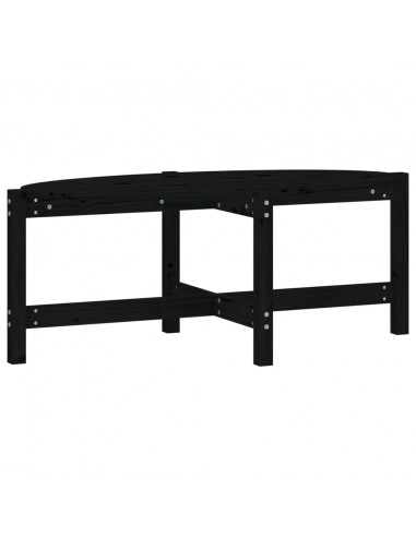 Tavolino da Salotto Nero 118x63x45 cm in Legno Massello di Pino