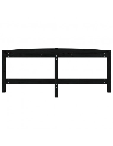 Tavolino da Salotto Nero 118x63x45 cm in Legno Massello di Pino