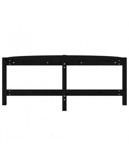 Tavolino da Salotto Nero 118x63x45 cm in Legno Massello di Pino