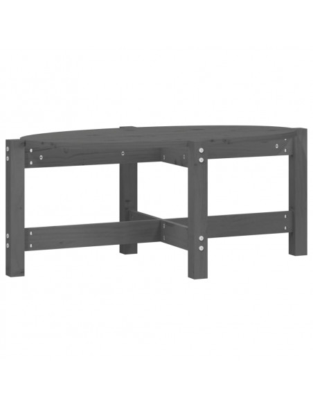 Tavolino da Salotto Grigio 87x48x35cm in Legno Massello di Pino