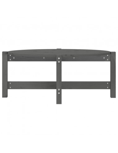 Tavolino da Salotto Grigio 87x48x35cm in Legno Massello di Pino