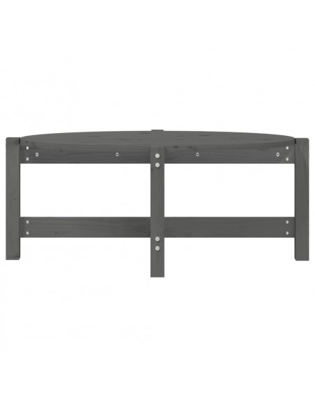 Tavolino da Salotto Grigio 87x48x35cm in Legno Massello di Pino