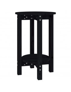 Tavolino da Salotto Nero Ø 40x60 cm in Legno Massello di Pino 2