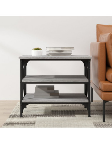 Tavolino Grigio Sonoma 55x38x45 cm in Legno Multistrato
