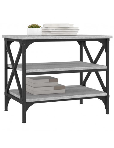 Tavolino Grigio Sonoma 55x38x45 cm in Legno Multistrato