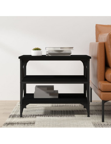 Tavolino Nero 55x38x45 cm in Legno Multistrato